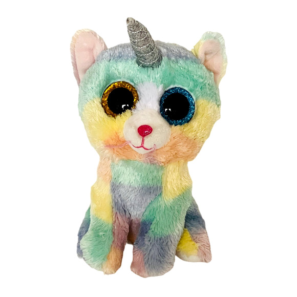 Ty Beanie Boos Cat Unicorn Heather Unicat Plush Toy Stuffed Animal No Tag 6" - Picture 2 of 9